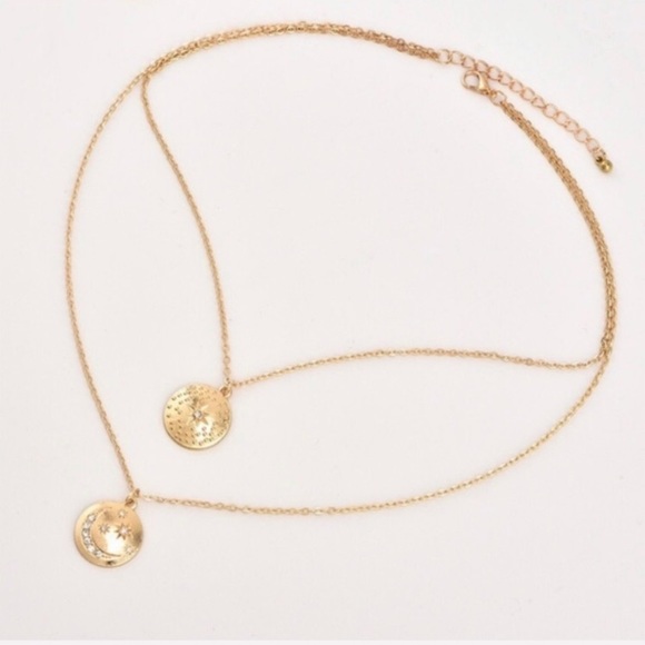 LAST ONE! Boho gold pave layered necklace - Picture 2 of 3